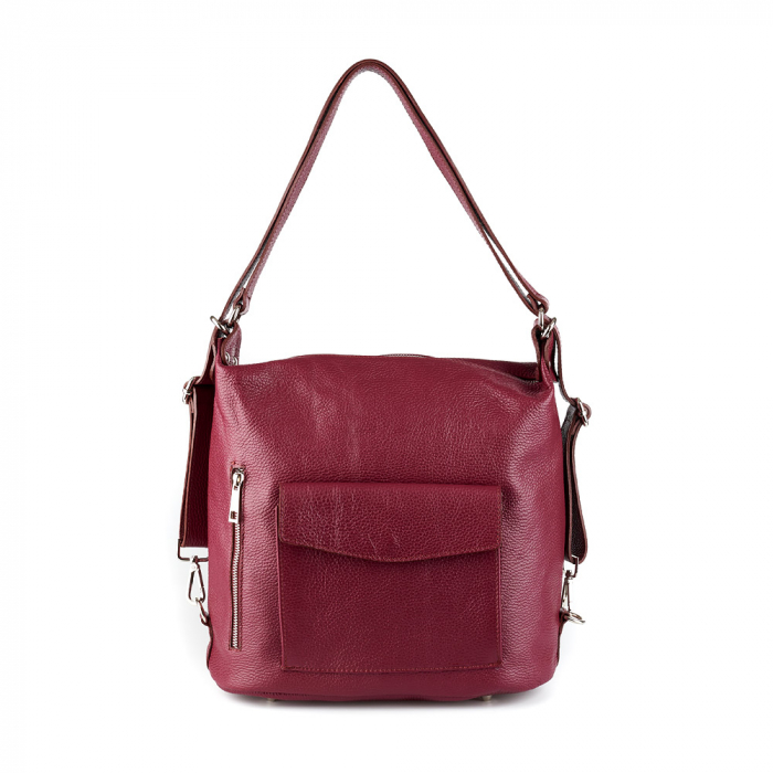 Geantă Claire, tip rucsac bordo din piele naturală moale 8118 [2]