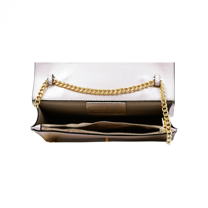 Geantă Clariss, piele naturala auriu sidefat, bareta metalica, 8059 [3]