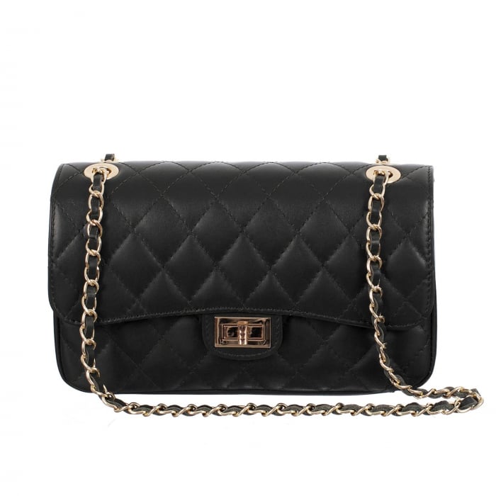 Geantă crossbody piele negru cu aspect matlasat 8002 [2]