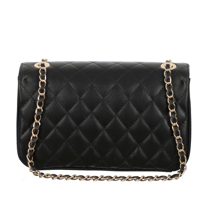 Geantă crossbody piele negru cu aspect matlasat 8002 [3]