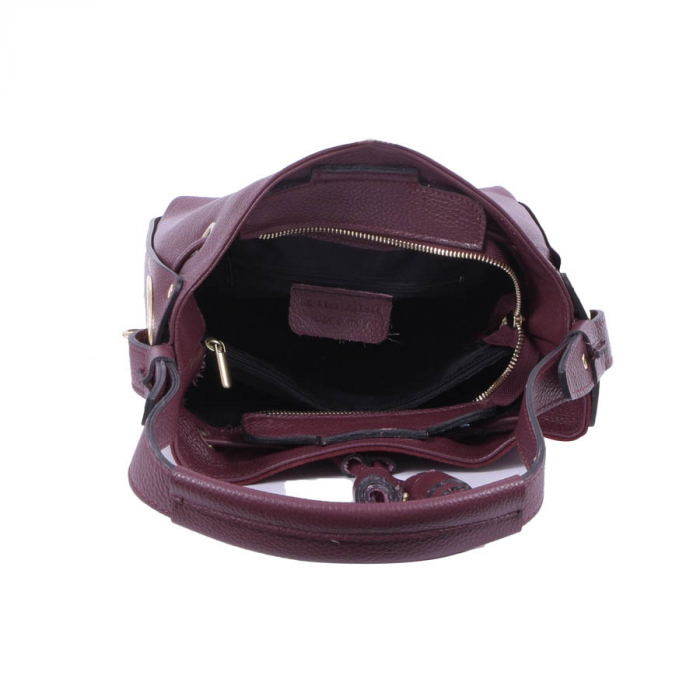 Geantă Daria, din piele naturală bordeaux 8063 [3]