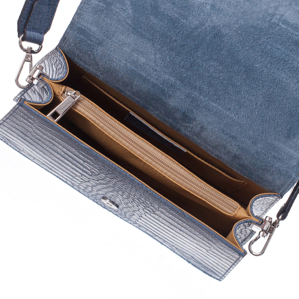 Geantă din piele lăcuită bleu 8019 [4]