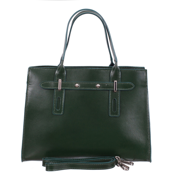 Geantă din piele naturală verde 8030 [3]