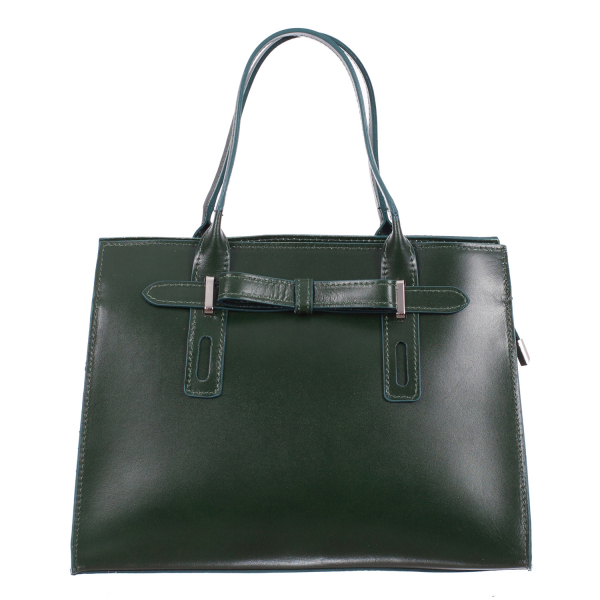 Geantă din piele naturală verde 8030 [2]