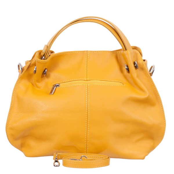 Geantă din piele naturală galbenă 8009 [3]