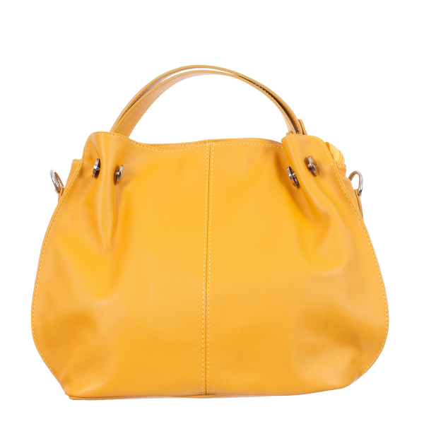 Geantă din piele naturală galbenă 8009 [2]