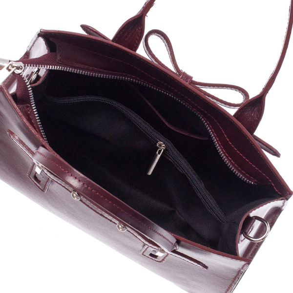 Geantă din piele naturală bordo 8030 [4]