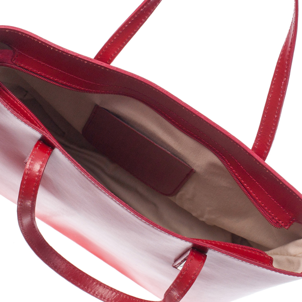 Geantă din piele naturală cu model laser-cut roșu 8031 [4]