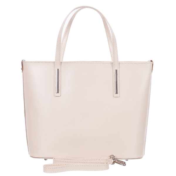 Geantă din piele naturală cu model laser-cut nude 8031 [3]