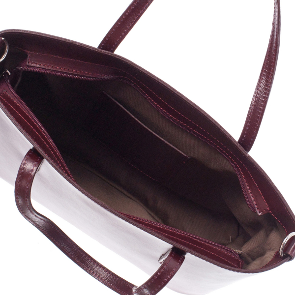 Geantă din piele naturală cu model laser-cut grena 8031 [4]