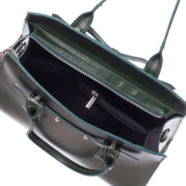 Geantă din piele naturală verde 8030 [4]