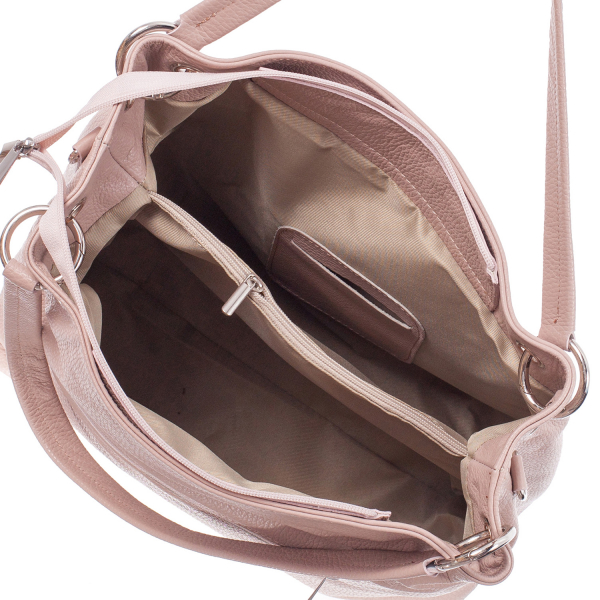 Geantă din piele naturală roz pudrat 8011 [4]