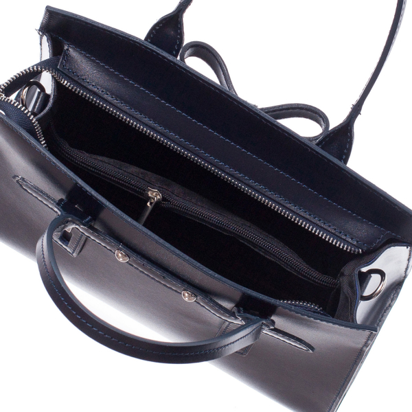 Geantă din piele naturală gri închis 8030 [4]