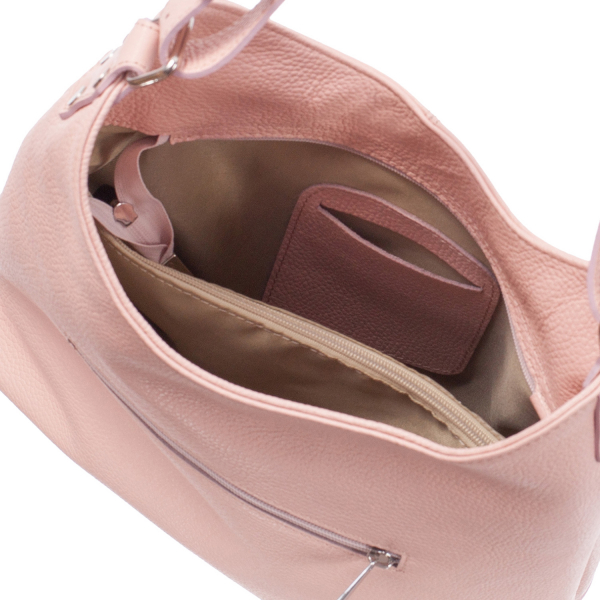 Geantă din piele naturală roz pal 8022 [4]