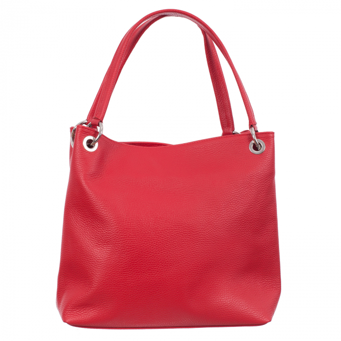 Geantă din piele naturală roșie 8011 [2]