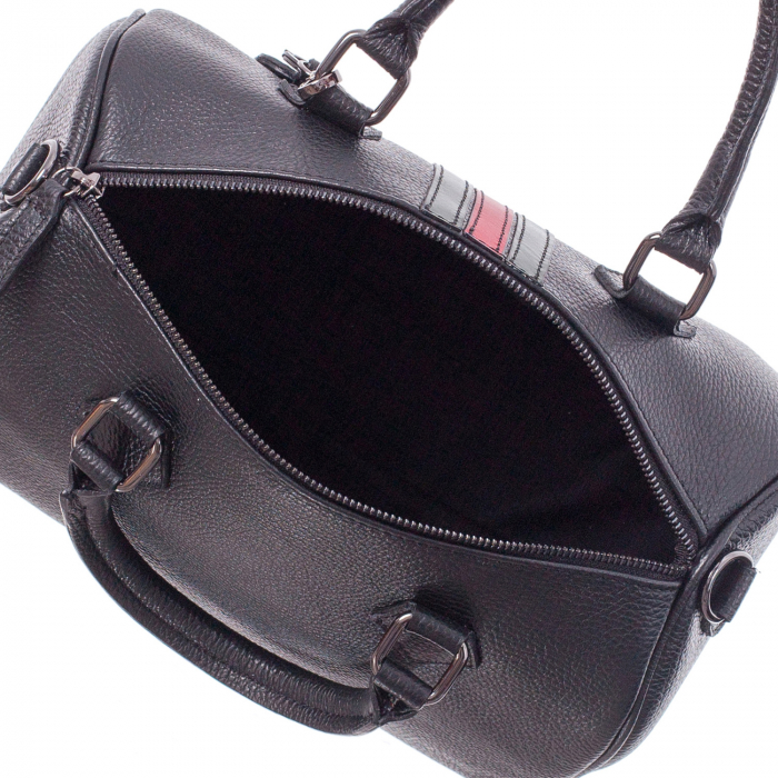 Geantă din piele naturală neagră 8029 [4]