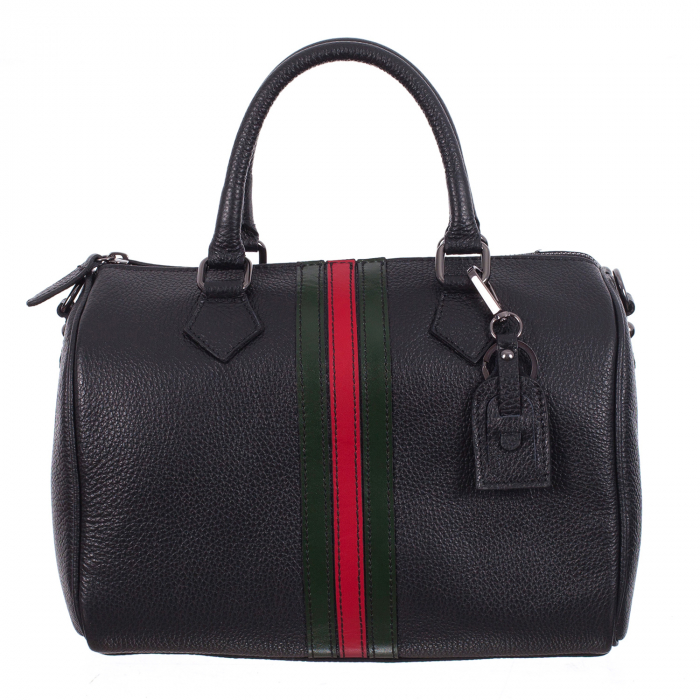 Geantă din piele naturală neagră 8029 [2]