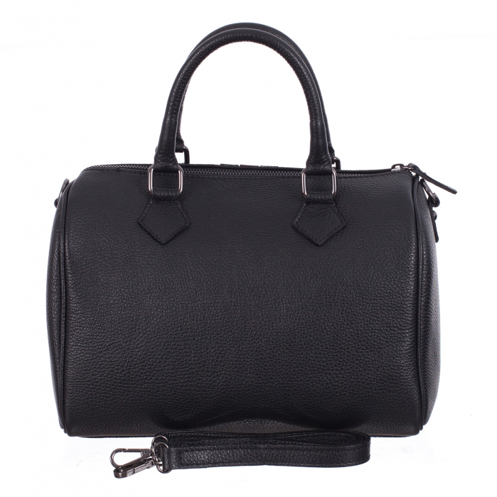 Geantă din piele naturală neagră 8029 [3]