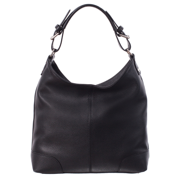 Geantă din piele naturală neagră 8022 [2]