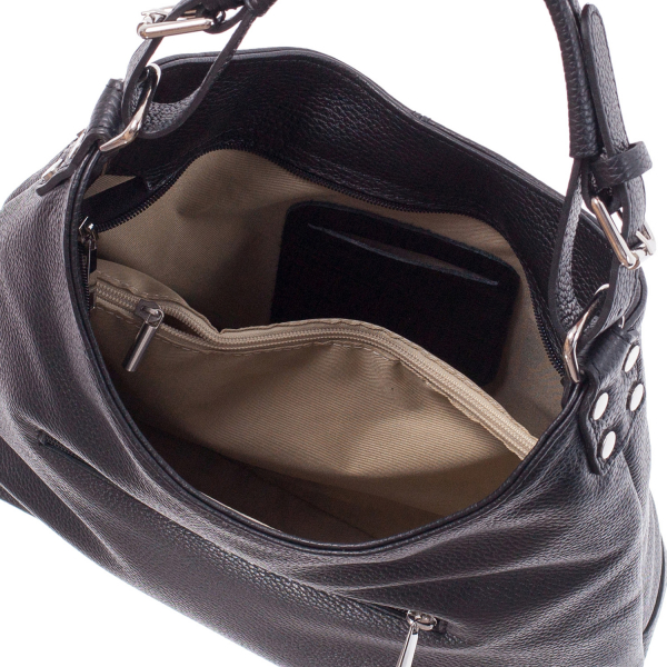 Geantă din piele naturală neagră 8022 [4]