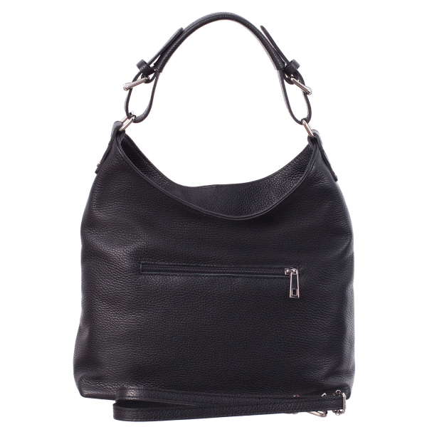 Geantă din piele naturală neagră 8022 [3]