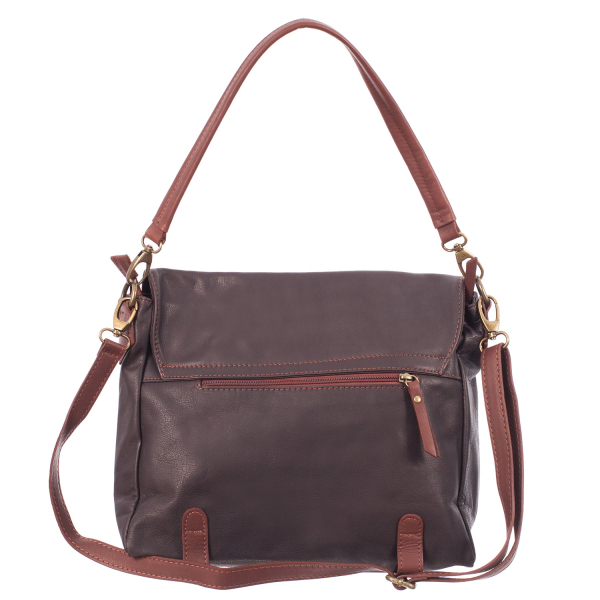 Geantă din piele maro cu accesorii maro 8004 [3]