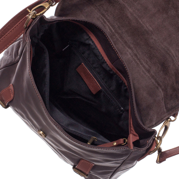 Geantă din piele maro cu accesorii maro 8004 [4]