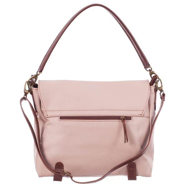 Geantă din piele roz cu accesorii maro 8004 [3]