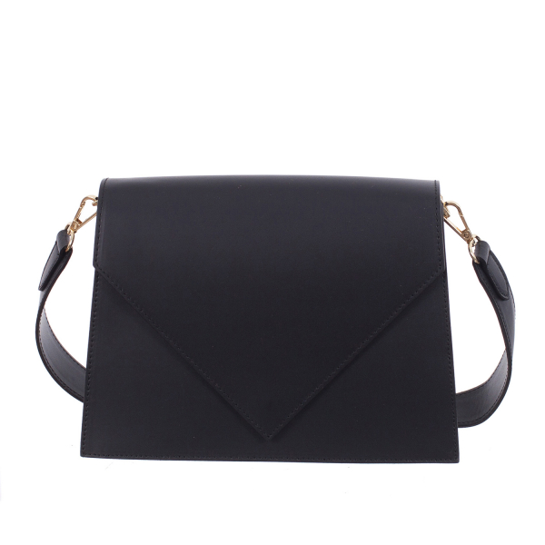 Geantă din piele neagră cu baretă scurtă 8017 [2]