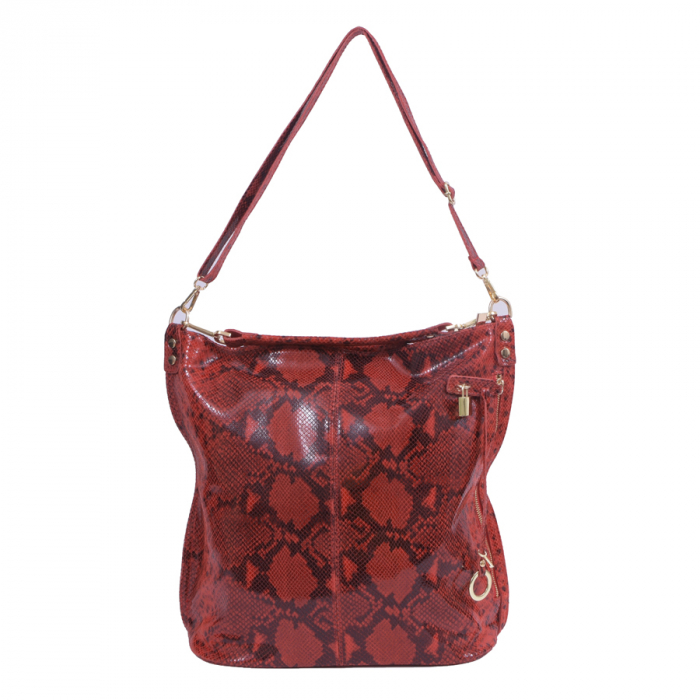 Geantă Elaine, din piele naturală rosie 8070 [2]