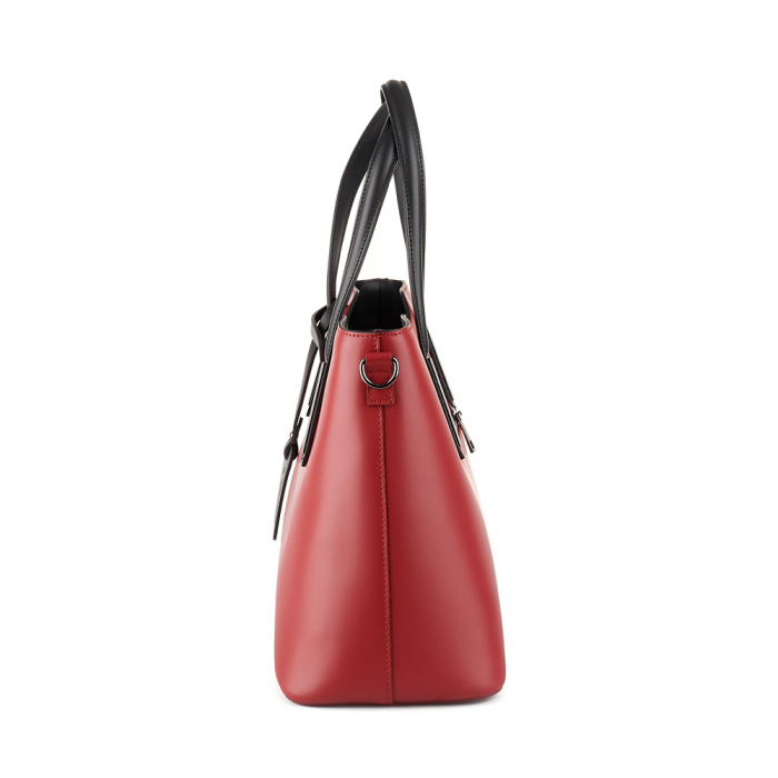 Geantă Model Mare Emma, rosu si negru din piele naturală 8008 [5]