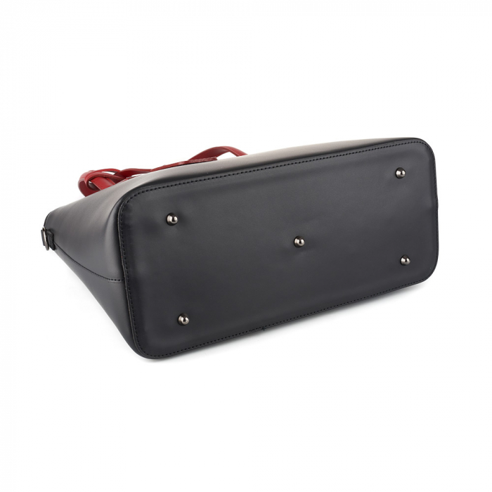 Geantă Model Mare Emma, negru si rosu din piele naturală 8008 [6]