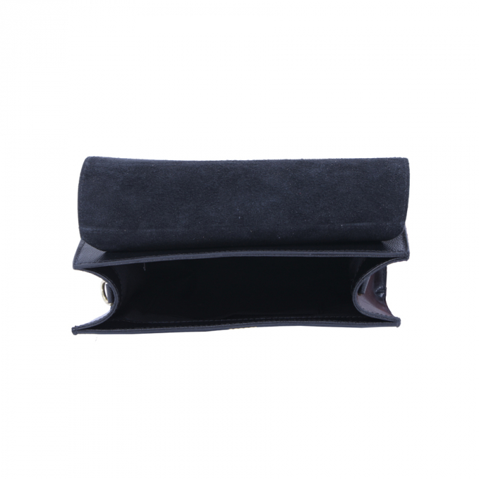 Geantă Erica, piele naturala neagra cu imprimeu snake, 8053 [5]