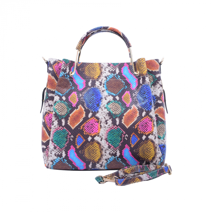 Geantă Rainbow, piele naturala imprimeu multicolor, 8054 [3]