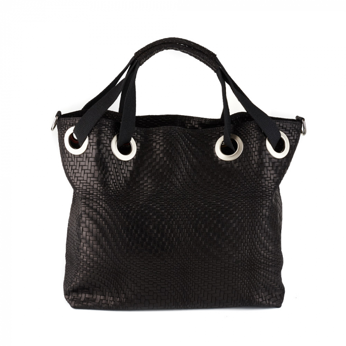 Geantă Estella, din piele naturală neagra 8078 [5]