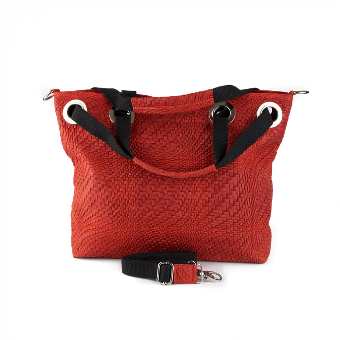 Geantă Estella, din piele naturală rosie 8078 [5]