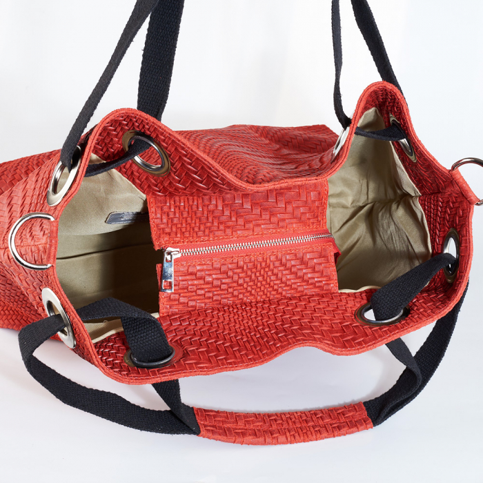 Geantă Estella, din piele naturală rosie 8078 [7]