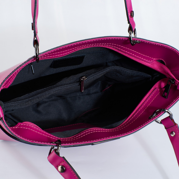 Geantă Federica, din piele roz aprins 8034 [5]