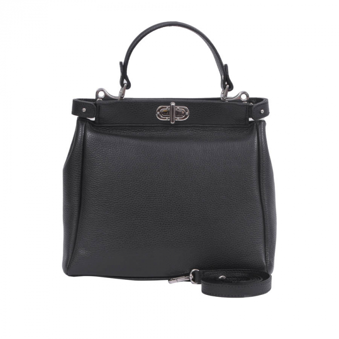 Geantă Gracie, din piele naturală neagra, 8073 [2]
