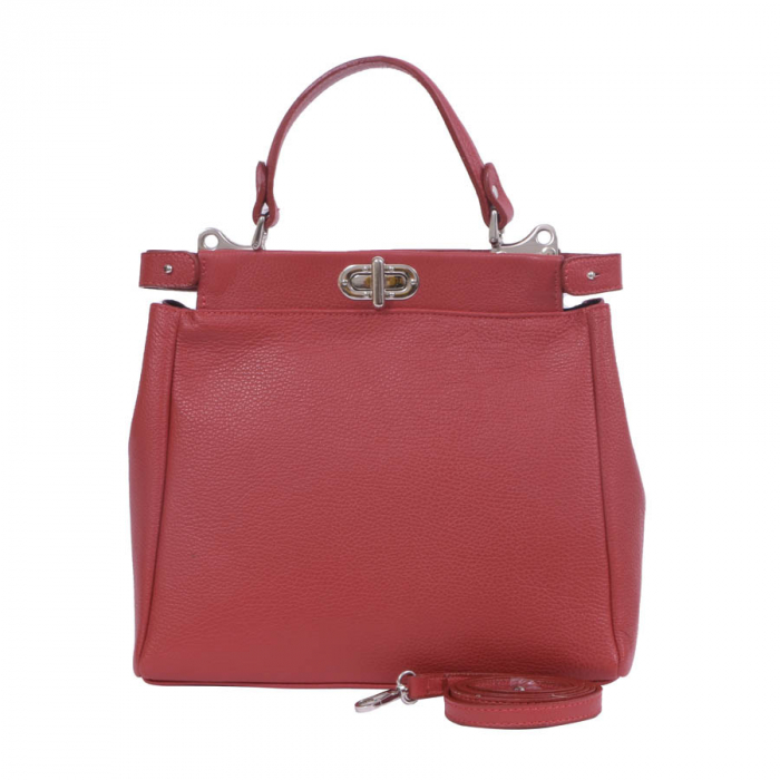 Geantă Gracie, din piele naturală rosie, 8073 [2]