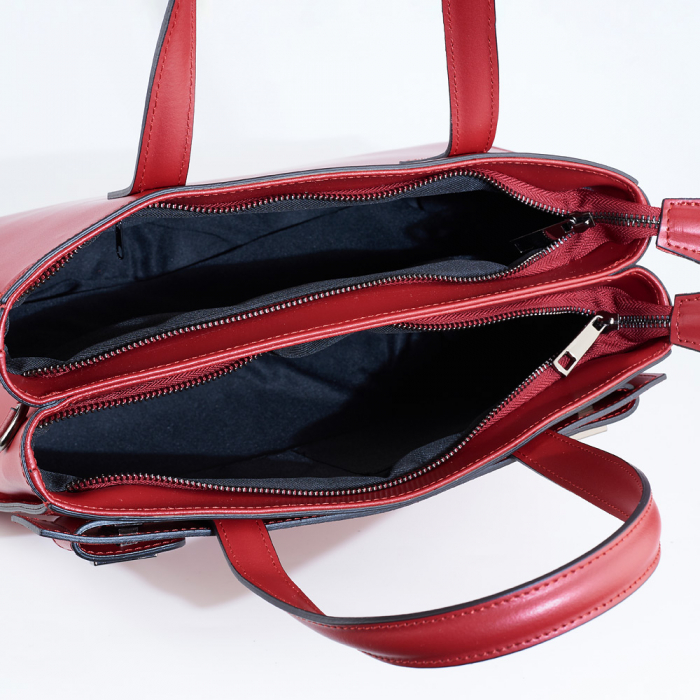 Geantă Bethany, din piele naturală rosie, 8096 [4]