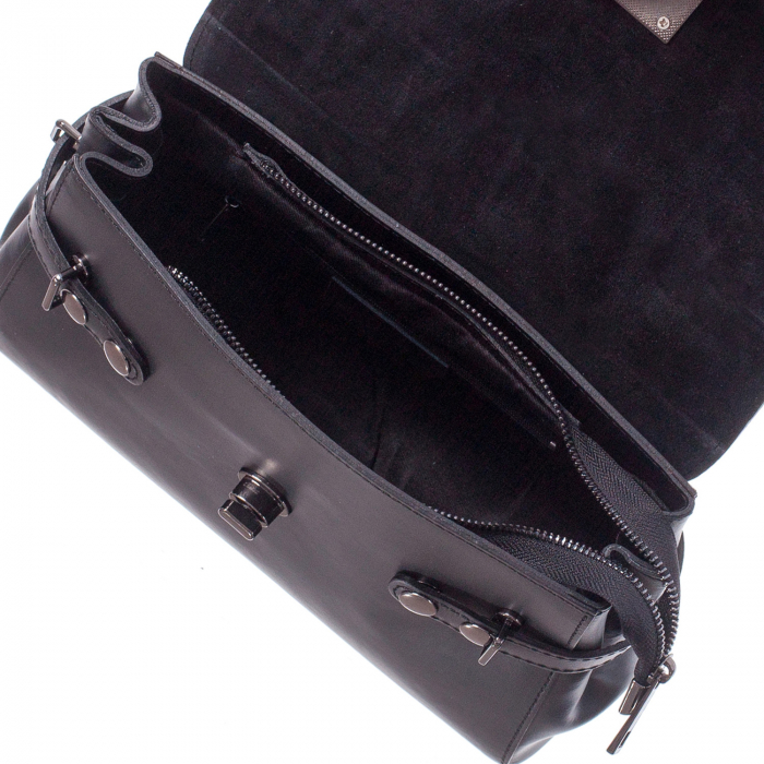 Geantă neagră din piele naturală 8024 [4]