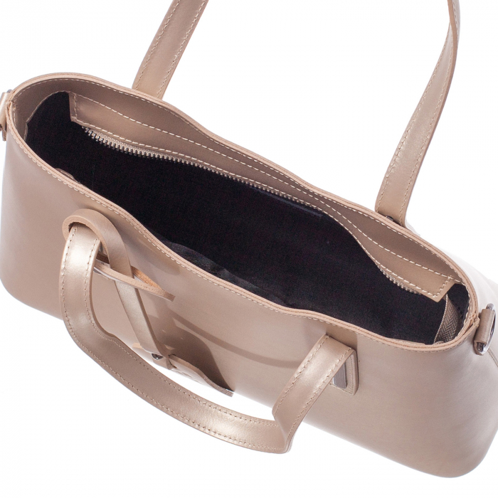 Geantă aurie sidefat din piele naturală 8021 [4]