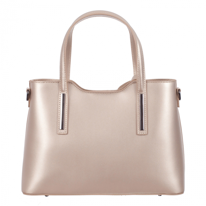 Geantă aurie sidefat din piele naturală 8021 [3]