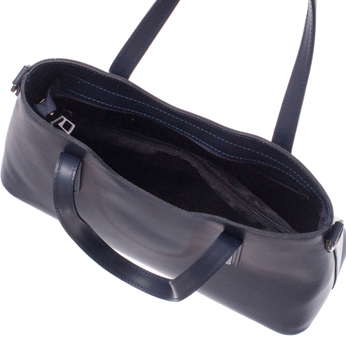 Geantă bleumarin din piele naturală 8021 [4]