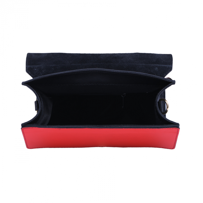 Geantă Klara, rosu si negru, piele naturala, 8047 [5]