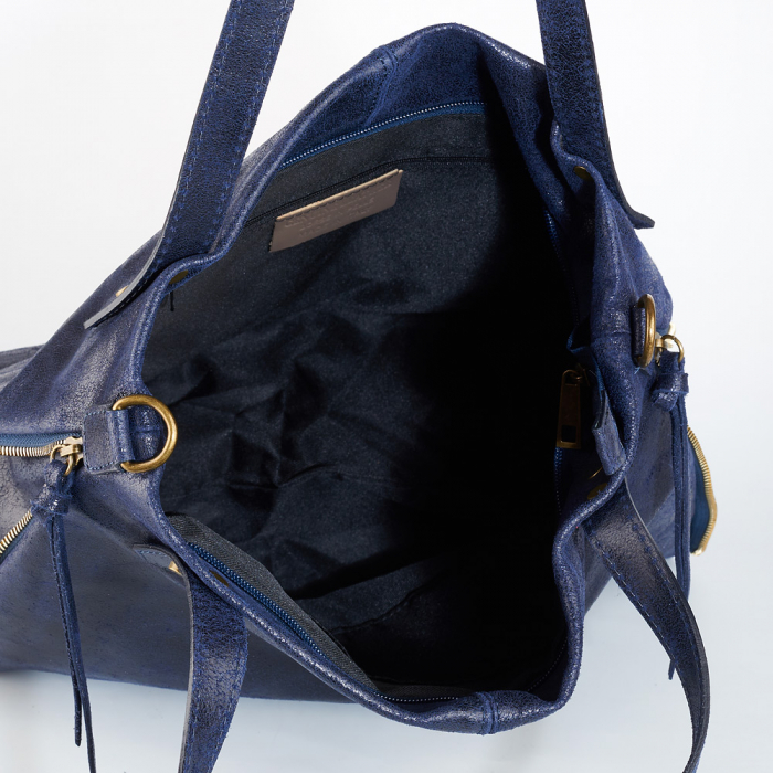 Geantă Kristen, din piele naturală bleumarin 8104 [6]