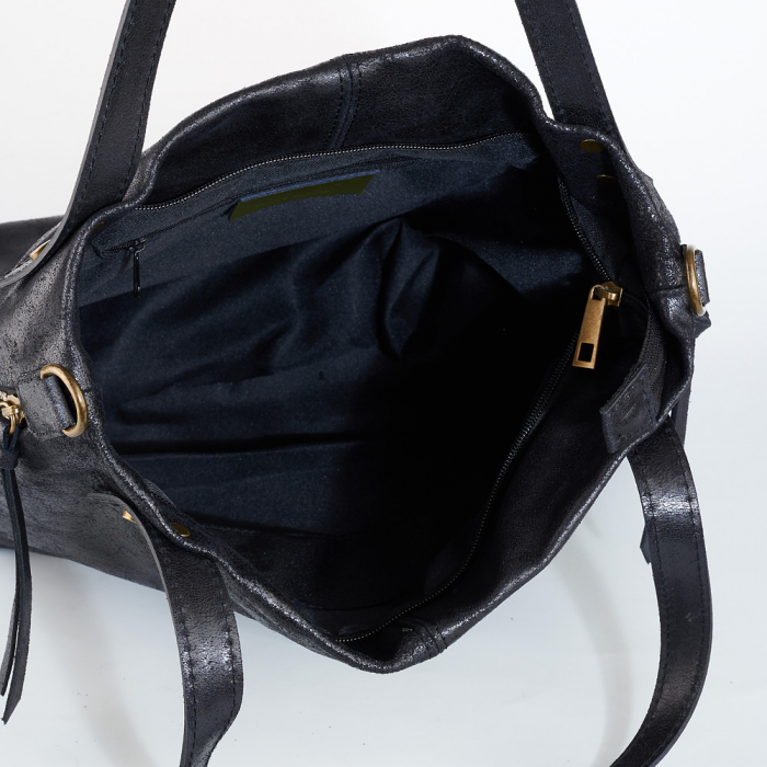 Geantă Kristen, din piele naturală neagra 8104 [5]