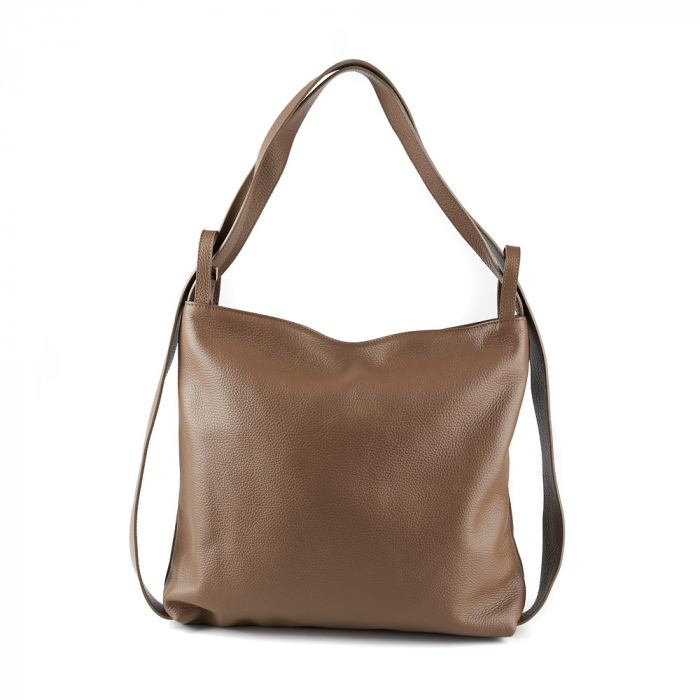 Geantă tip rucsac maro din piele naturală moale 8027 [2]