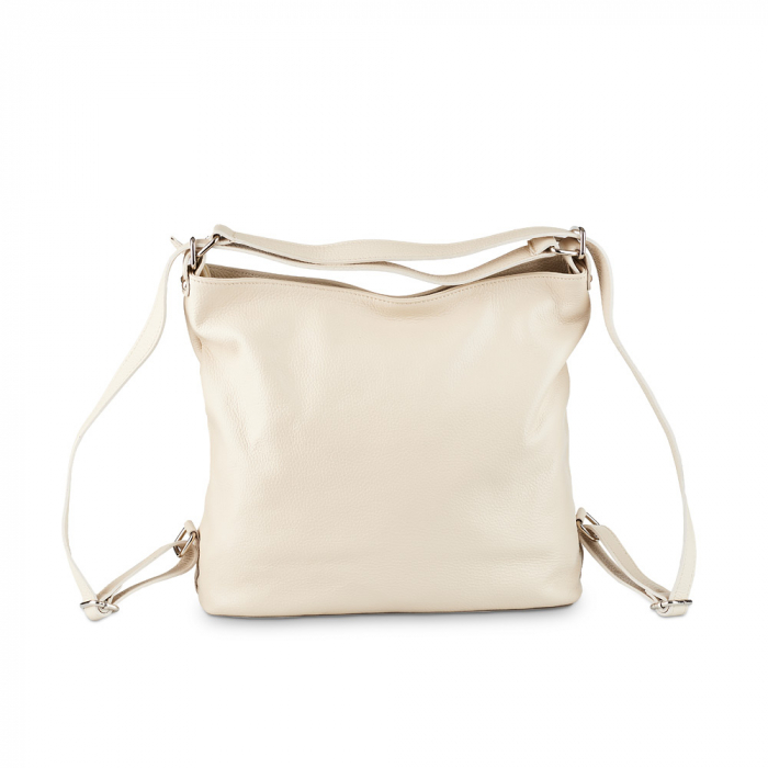 Geantă Brianna, tip rucsac crem din piele naturală moale 8119 [4]